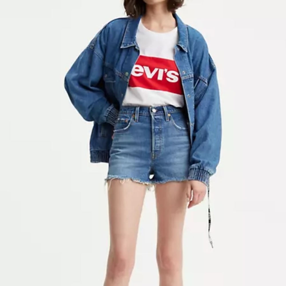 Levis Ribcage Denim Shorts